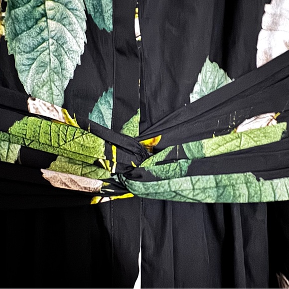 Giambattista Valli Giant Floral Bloom Maxi Dress Black Green IT 40 Designer NWOT - Picture 5 of 14